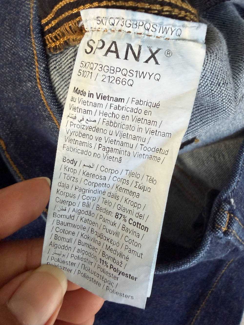 Spanx Dark Blue Flare Jeans high rise tummy control stretchy cotton medium